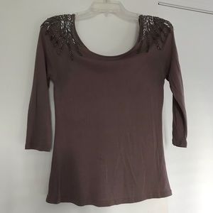 Brown Sequined Top